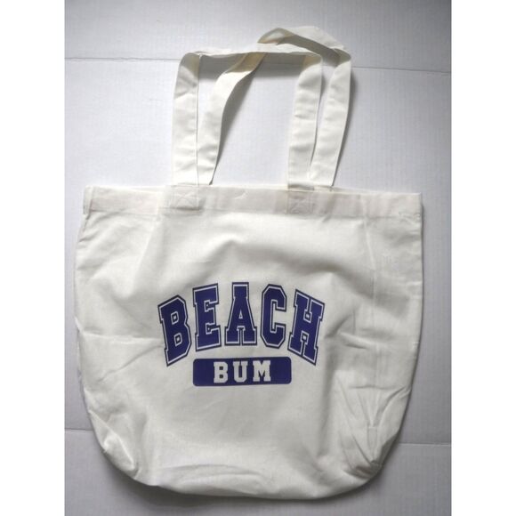 Handmade Handbags - Reusable Ivory Cotton Tote Bag Beach